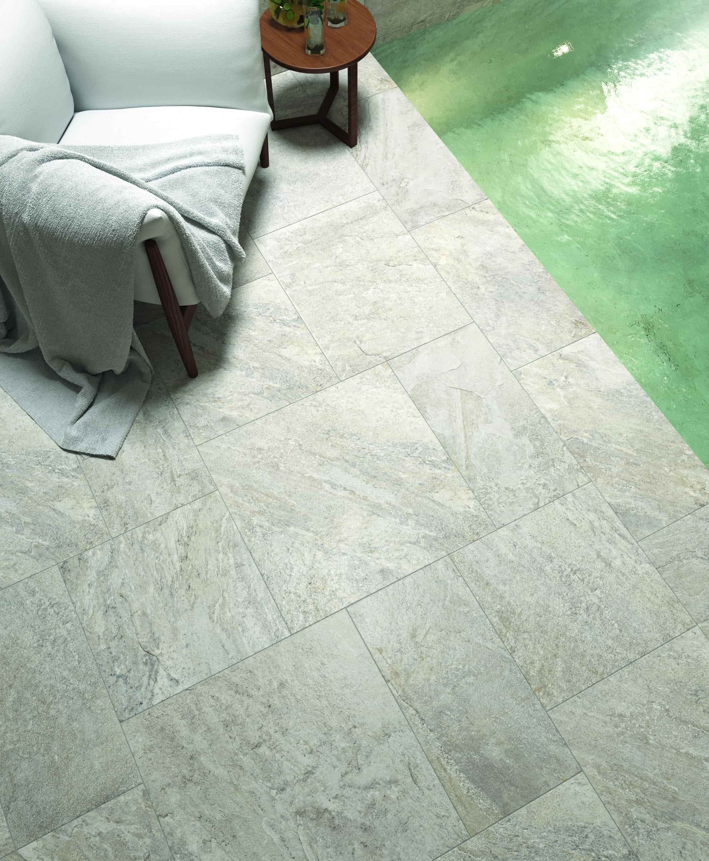 Outdoor-Fliese QUARTZ silver 60x120
