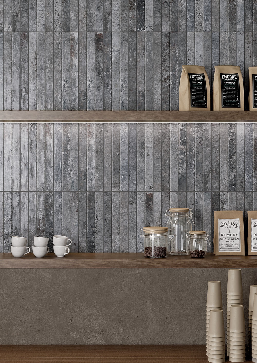 Wandfliese KIST LUX charcoal 5x45