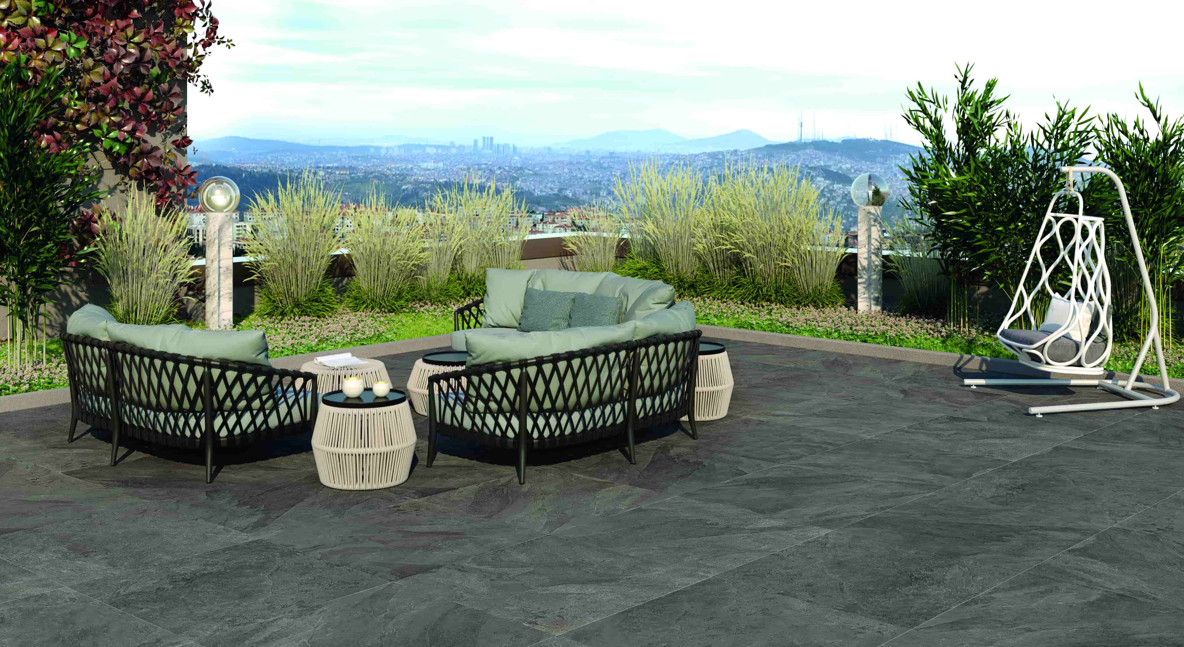 Outdoor-Fliese SLATE antracite 60x90