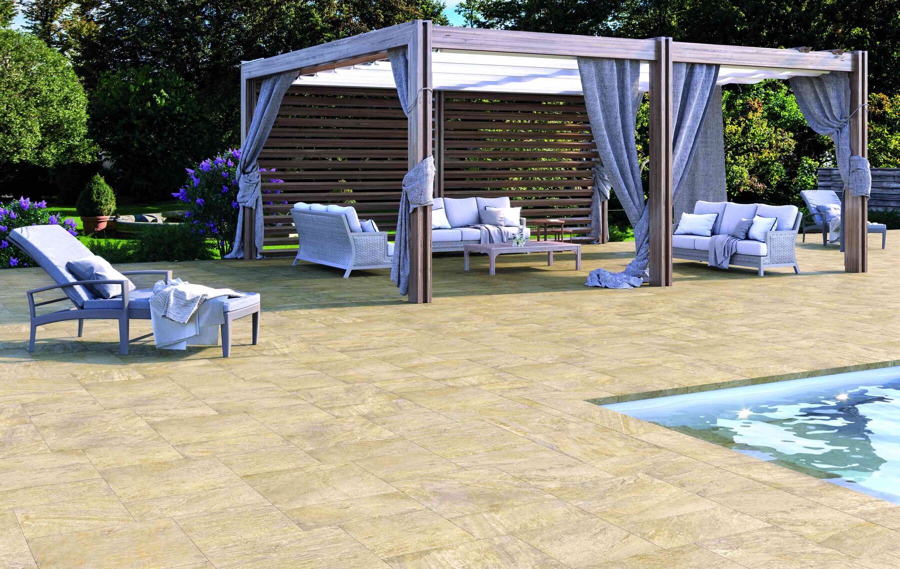 Outdoor-Fliese QUARTZ gold 60x120