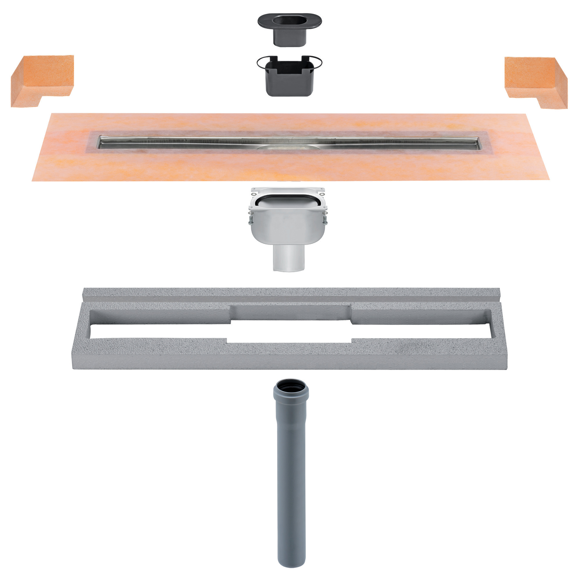 KERDI-LINE 900mm vertikal DN50 Geruchsver
