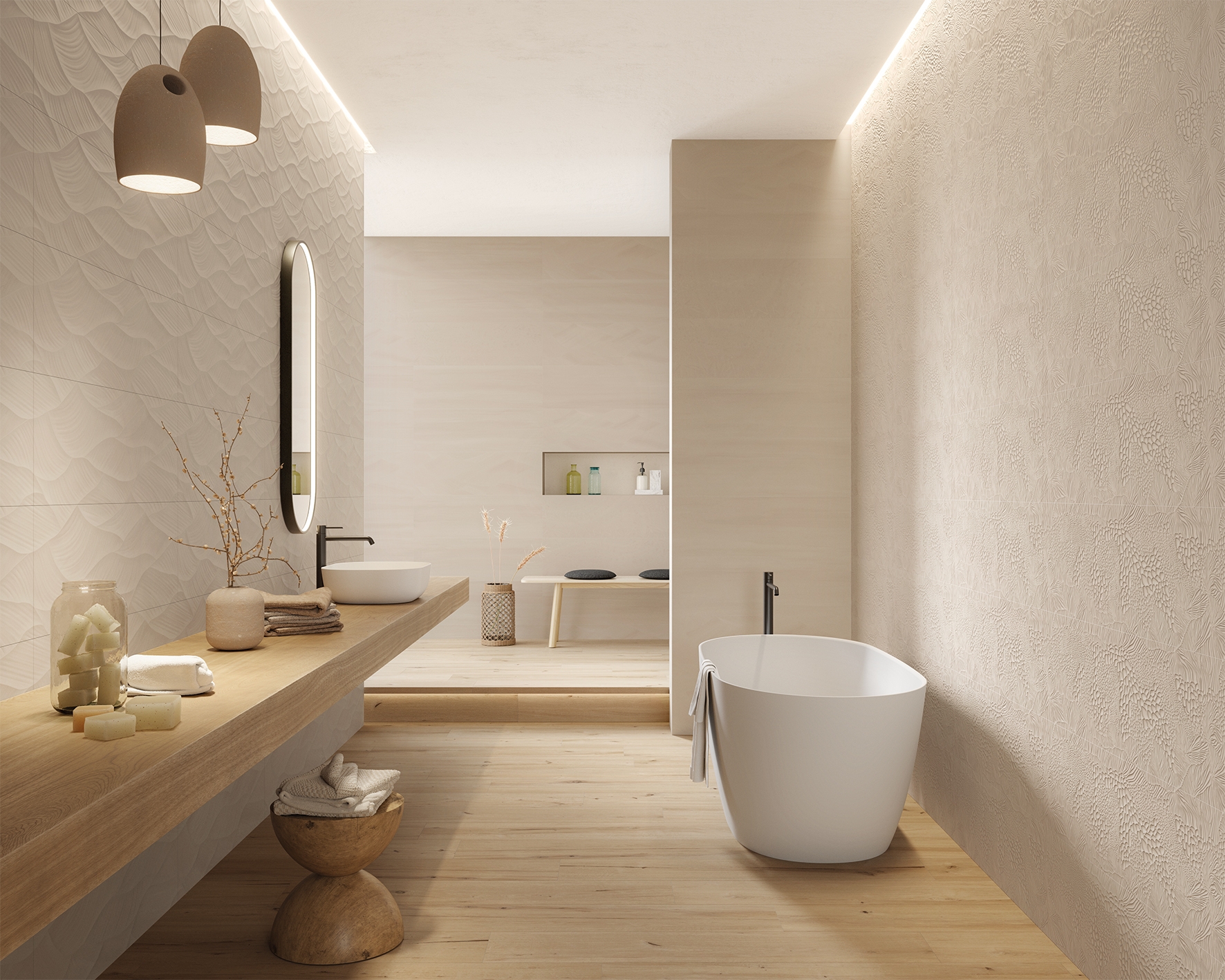 Wandfliese Biomim sand 30x90