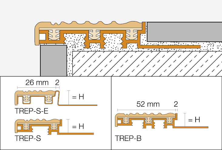 TREP-B  1,5m Treppenprofil H=10mm