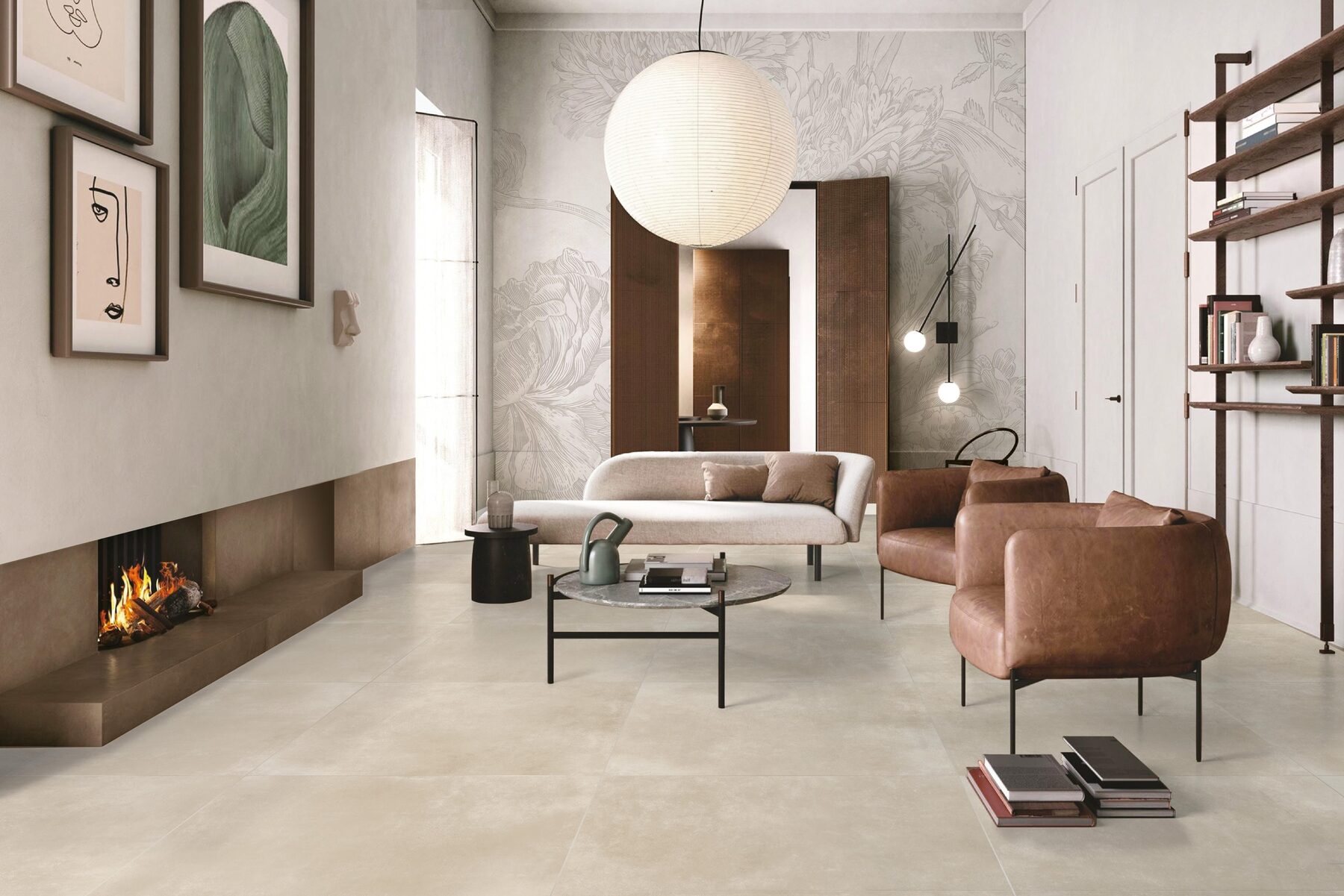 Bodenfliese CONCRETE light kaki 60x120