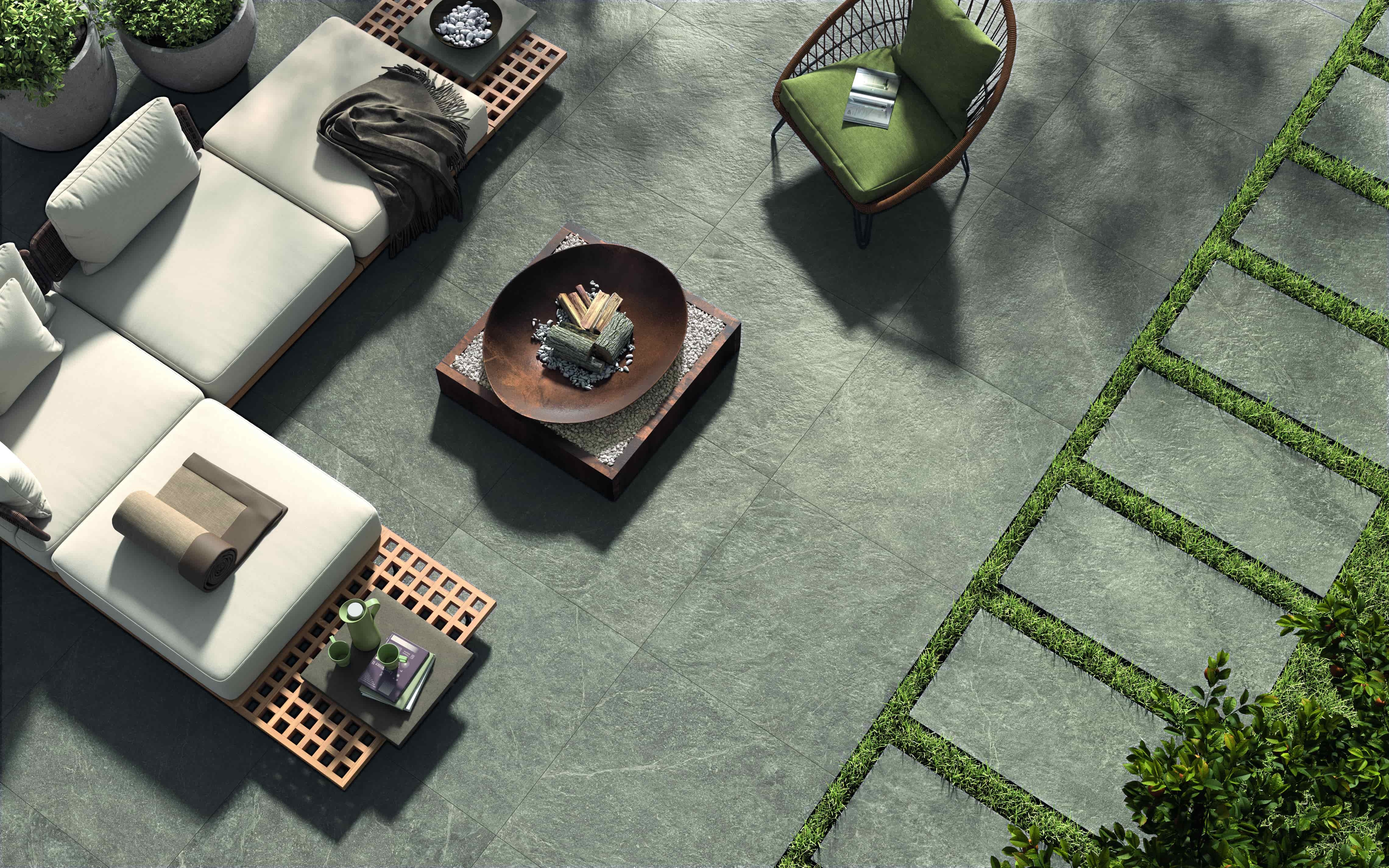 Outdoor-Fliese PIETRA ANTICA iron 60x60