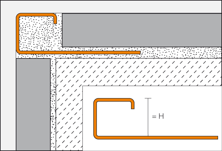 QUADEC-E 2,5m Dekorprofil H=9mm Radius