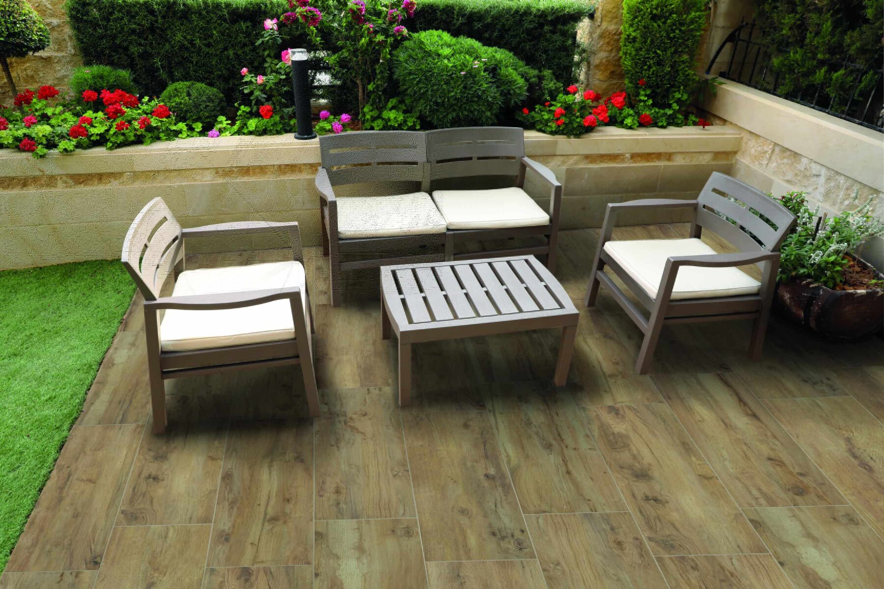 Outdoor-Fliese NATURAL WOOD dark 40x120