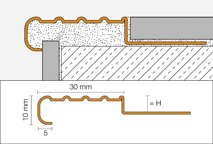 TREP-E  3m Treppenprofil H=11mm