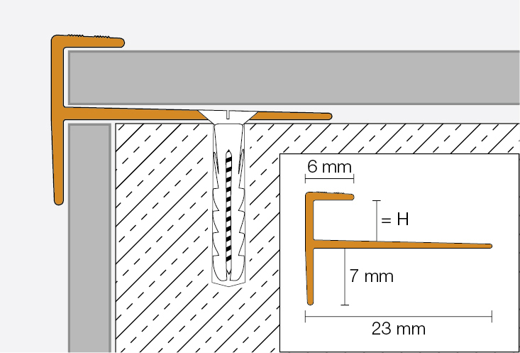 VINPRO-STEP 2,5m Kantprofil H=5mm ACGB