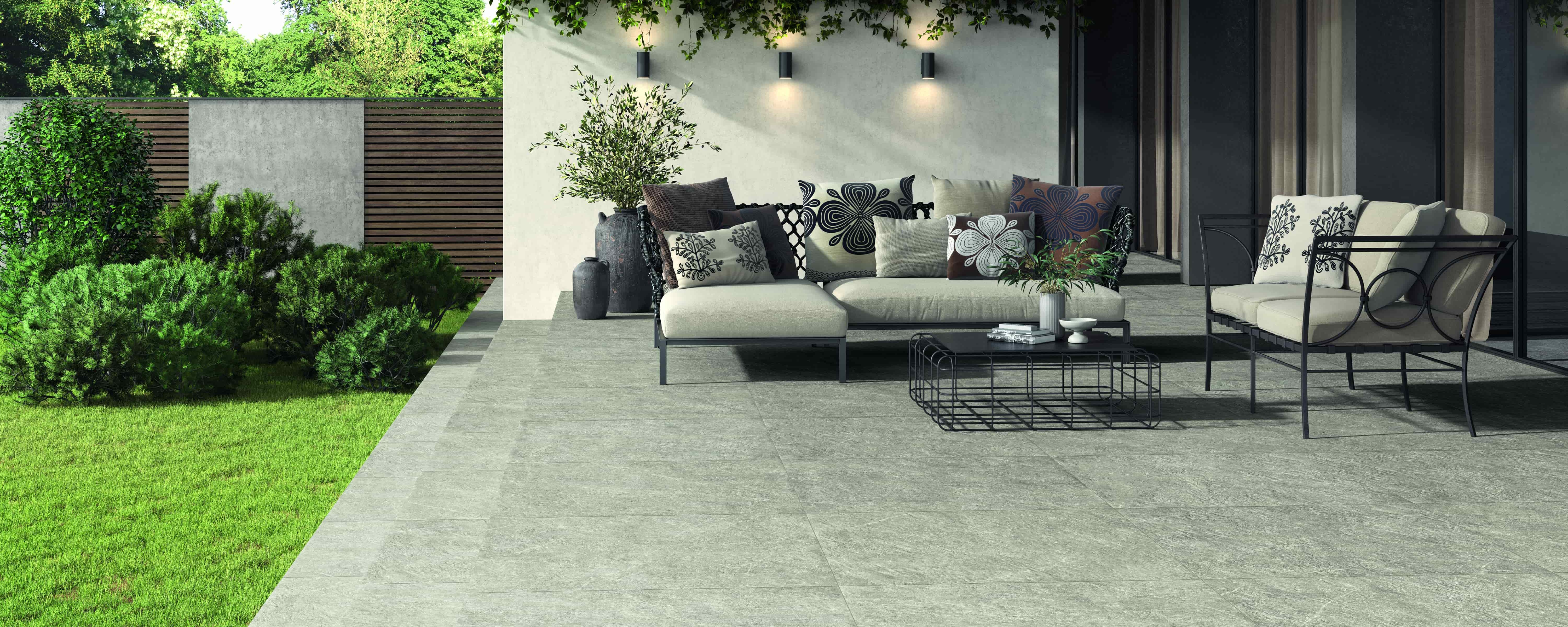 Outdoor-Fliese PIETRA ANTICA grey 100x100