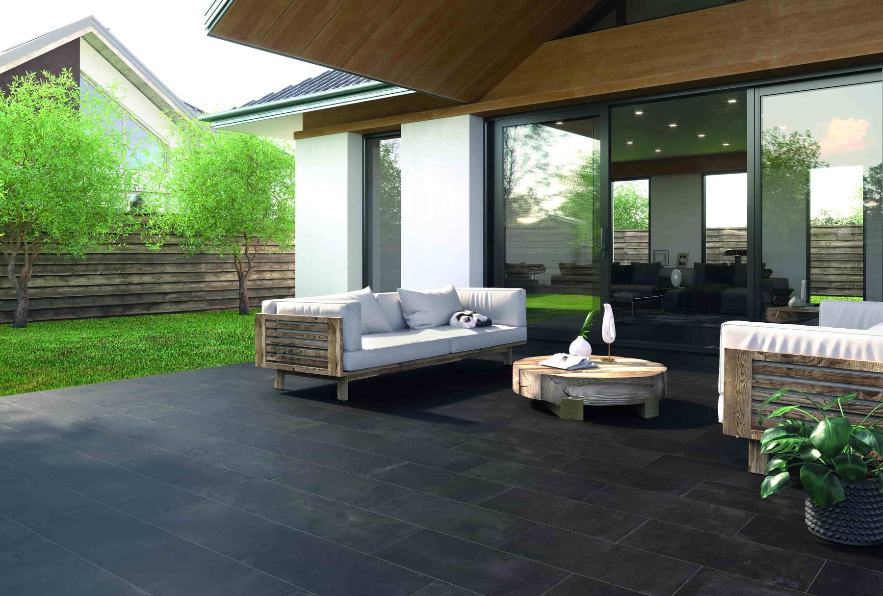 Outdoor-Fliese FUSION Antracite 60x60