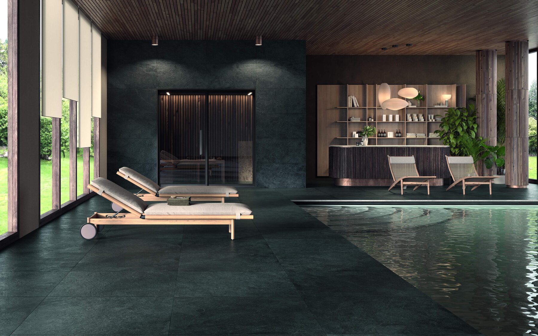 Outdoor-Fliese PIETRA ANTICA black 100x100