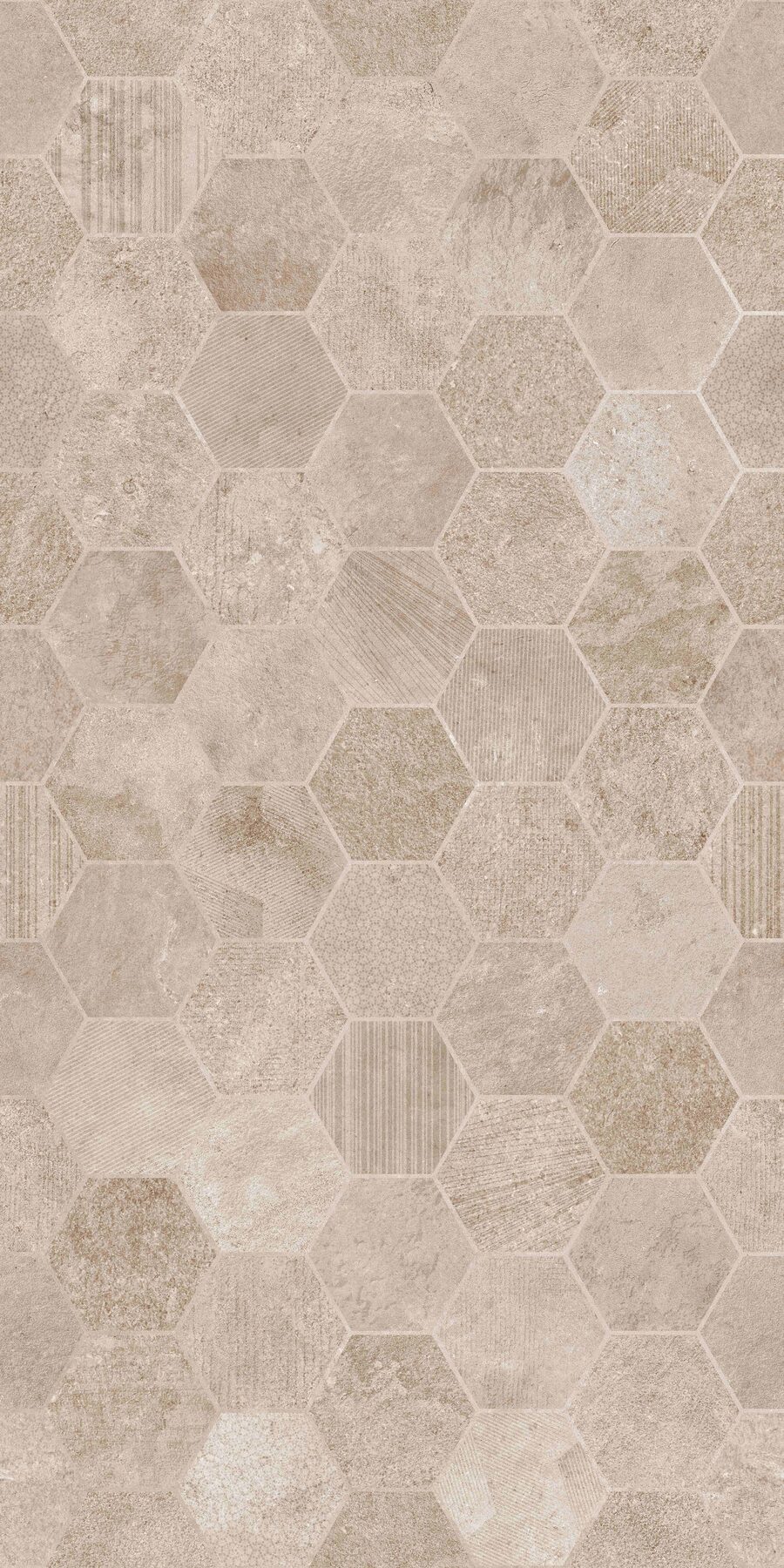 Bodenfliese FRAMEWORK HEXAGON taupe 60x120