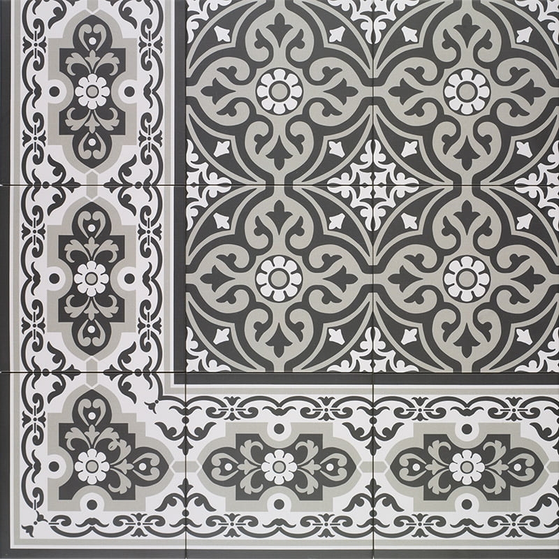 Bodenfliese NORMANDY centro black 20x20