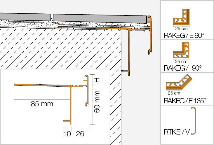 BARA-RAKEG 2,5m Randprofil grau metallic
