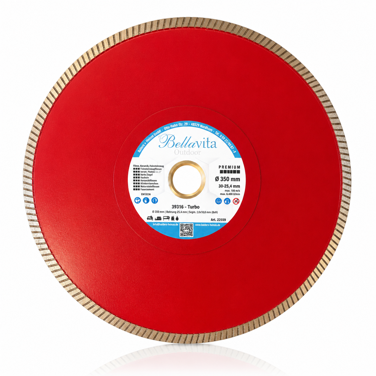 Diamantscheibe Premium Rot D350mm