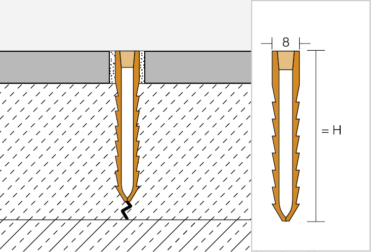 DILEX-MOP 2,5m Trennfuge grau H=50mm