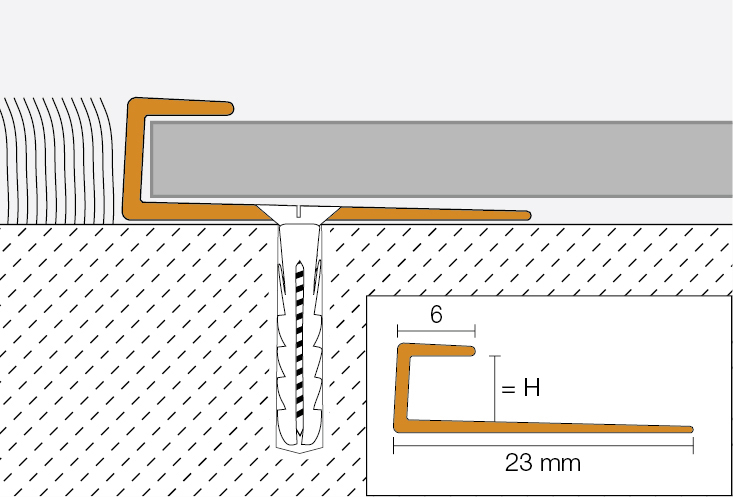 VINPRO-S 2,5m Abschlussprofil H=4mm ABGB