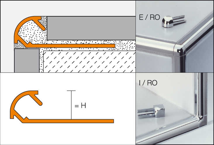 RONDEC-AE Innenecke Dekorprofil Alu-Imita