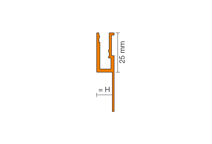 LIPROTEC-VB AEEB 2,5m Dekorprofil H=10mm