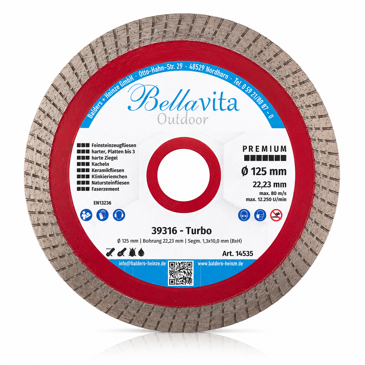 Diamantscheibe Premium Rot D125mm