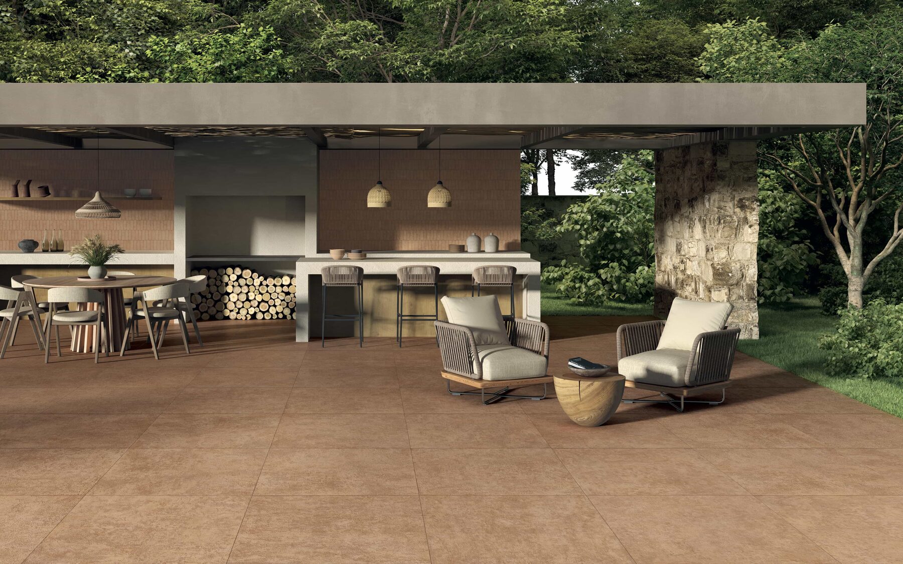 Outdoor-Fliese TERRAE cotto 100x100