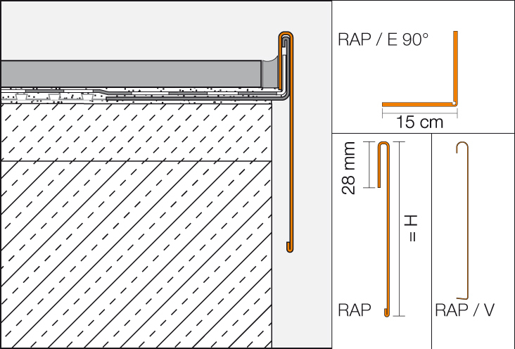 BARA-RAP Verbinder Randprofil pastellgrau