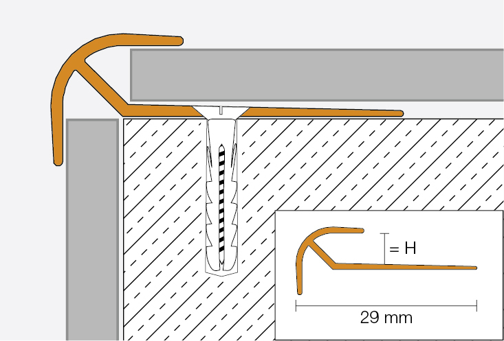 VINPRO-RO 2,5m Treppenprofil H=5mm ABGB