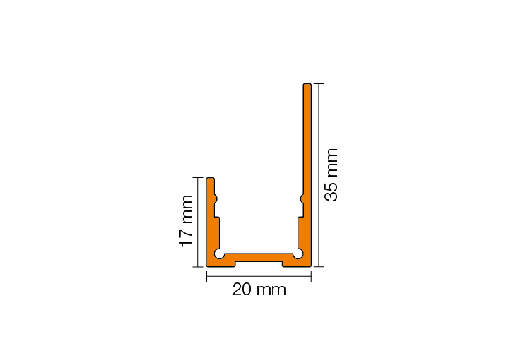 LIPROTEC-WS AE 1m Aufnahmeprofil indirekt