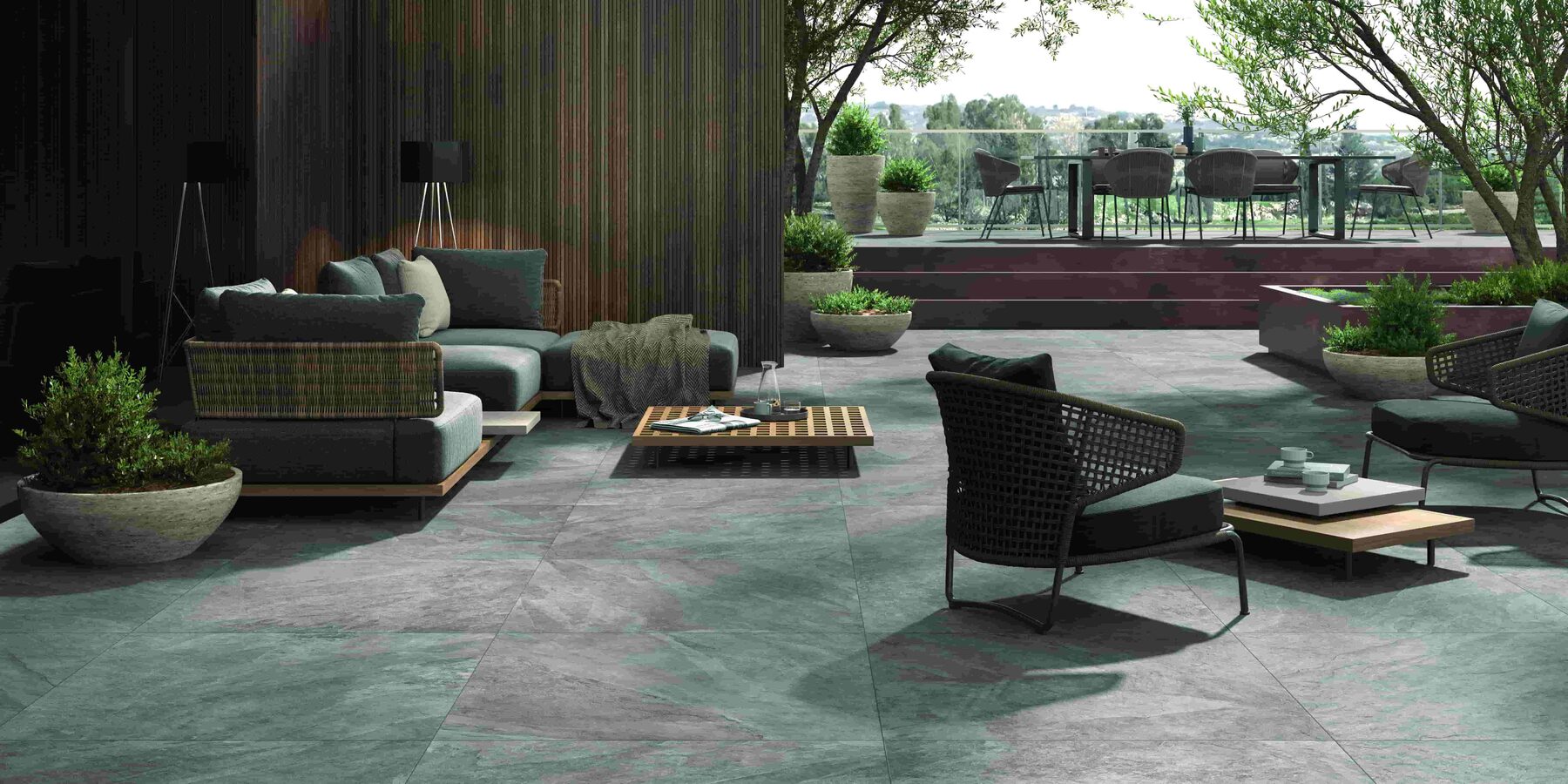 Outdoor-Fliese SLATE grigio 100x100