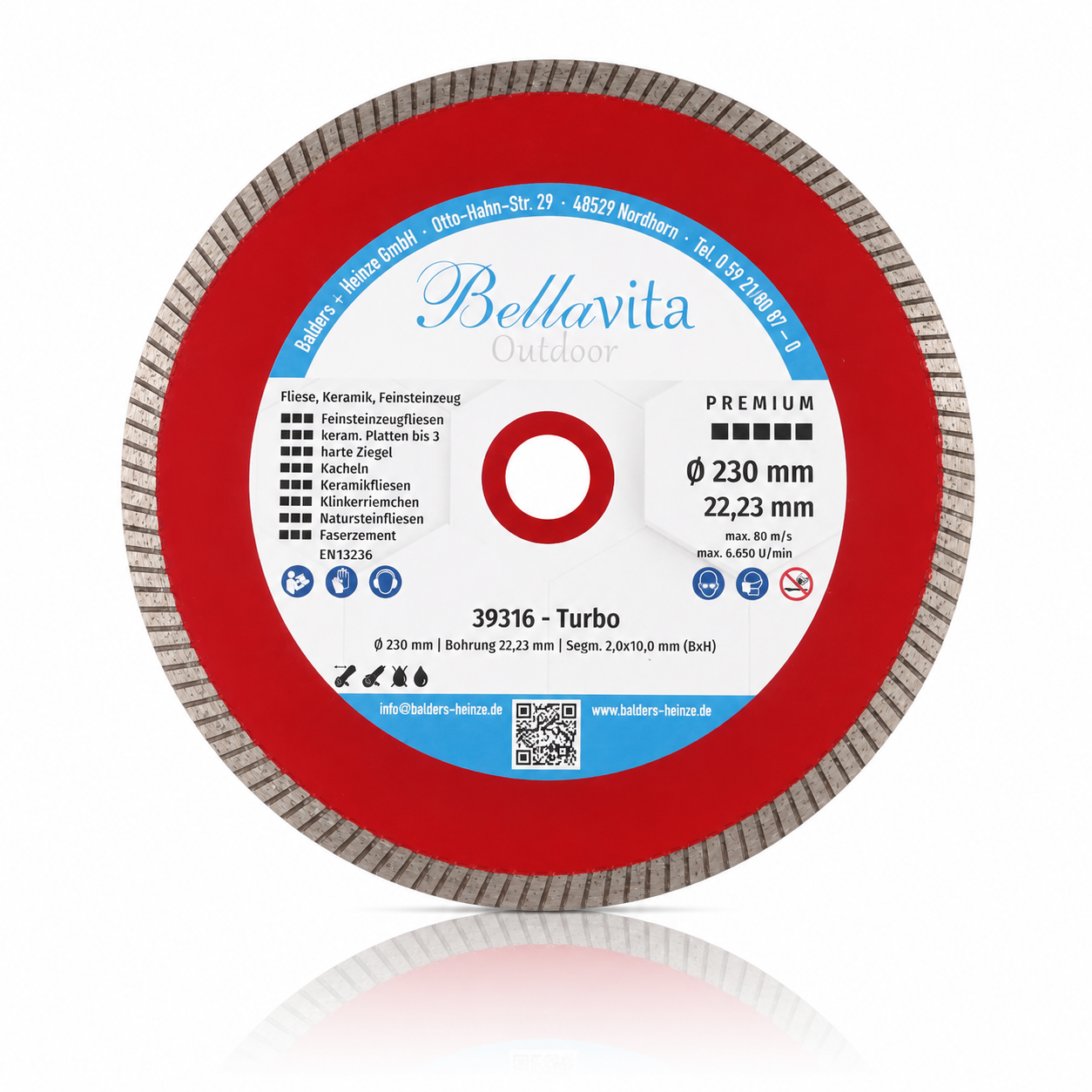 Diamantscheibe Premium Rot D230mm